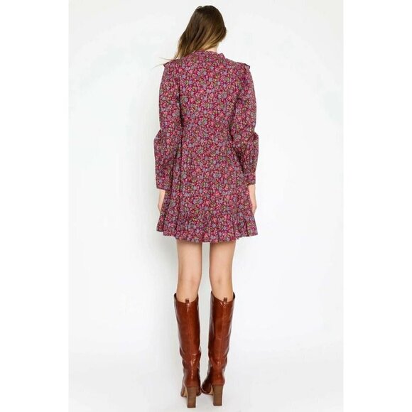 💕BANJANAN💕 Liberty Dress ~ Hedgehog Boysenberry Print Medium M NWT - Picture 7 of 15